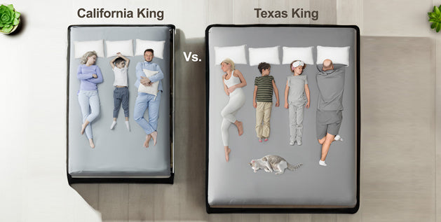Bed Size Comparison Guide, Cal King vs King vs Queen vs Full vs Twin